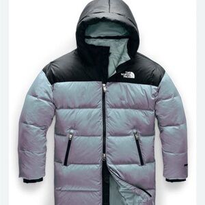 THE NORTH FACE GOTHAM 550 FILL POWER DOWN PARKA KIDS 14/16 BLUE FROST IRIDESCENT